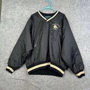 VTG Game Sportswear Jacket Men XL USA Pullover Black Nylon Bomber Football